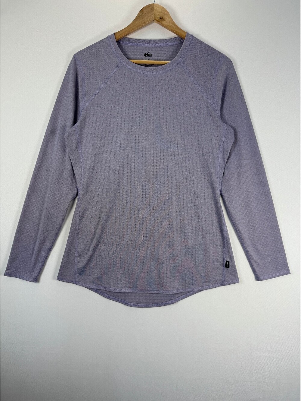 REI Co-op Women’s Medium Lavender Waffle Knit Long Sleeve Hiking Base Layer